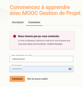 Nous n'avons pas pu vous connecter