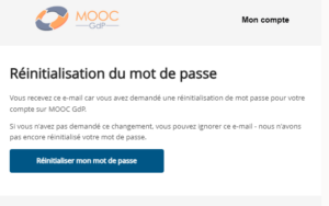 Réinitialisation du mot de passe